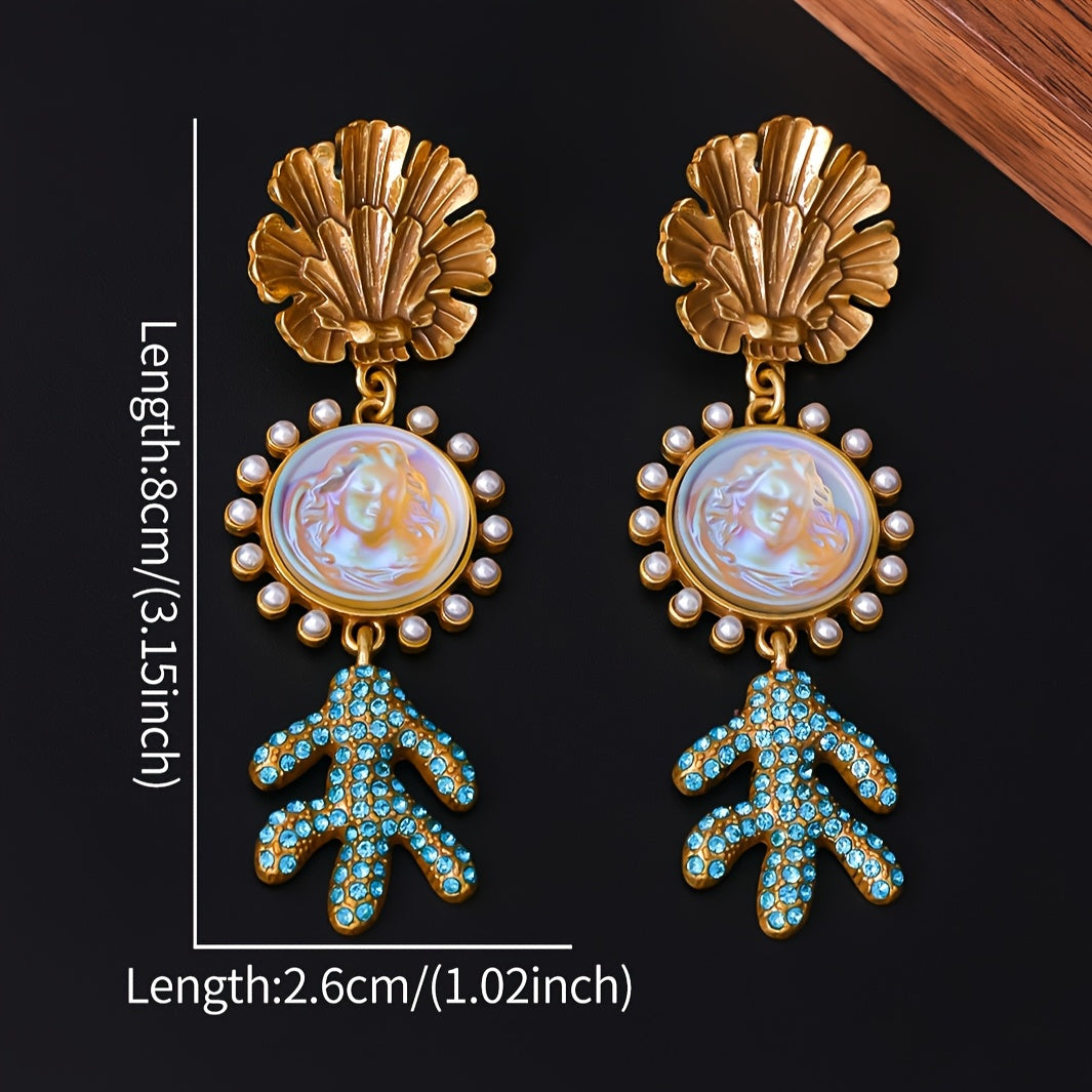 Trendy Shell & Cactus Earrings