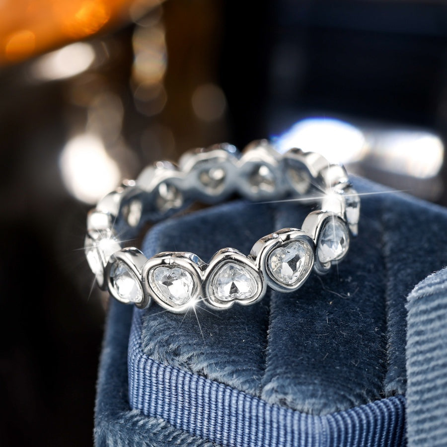 Heart-Shaped Silver Plated Copper Ring