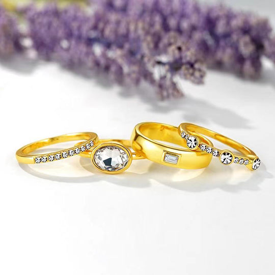 4-Piece Modern Ring Set