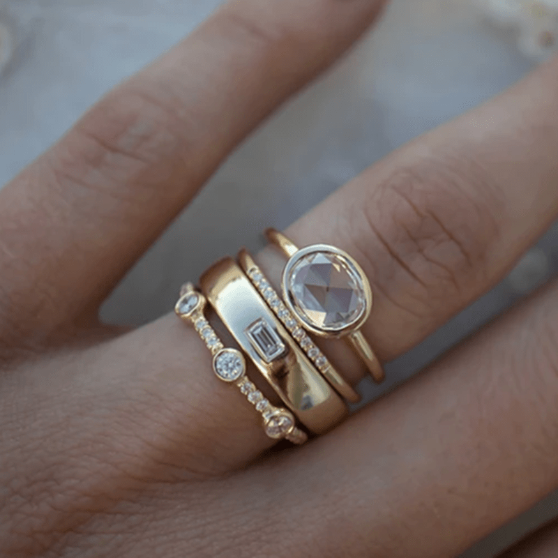 4-Piece Modern Ring Set