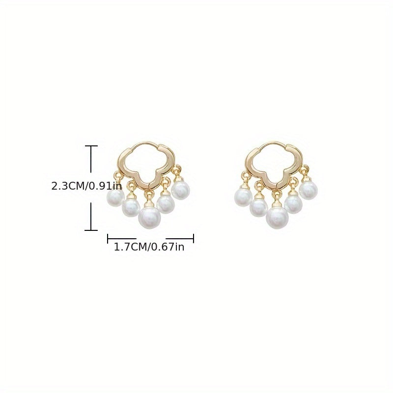 Hollow Cloud Pearl Dangle Earrings