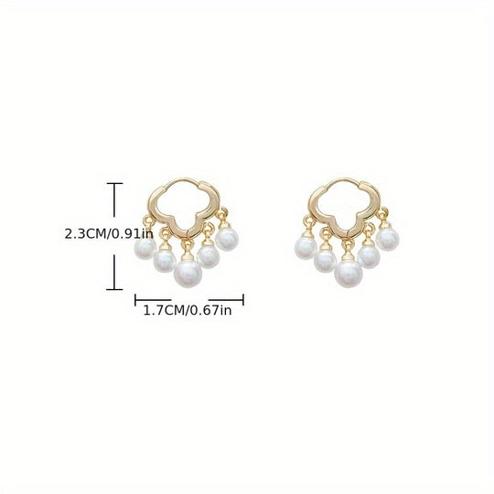 Hollow Cloud Pearl Dangle Earrings