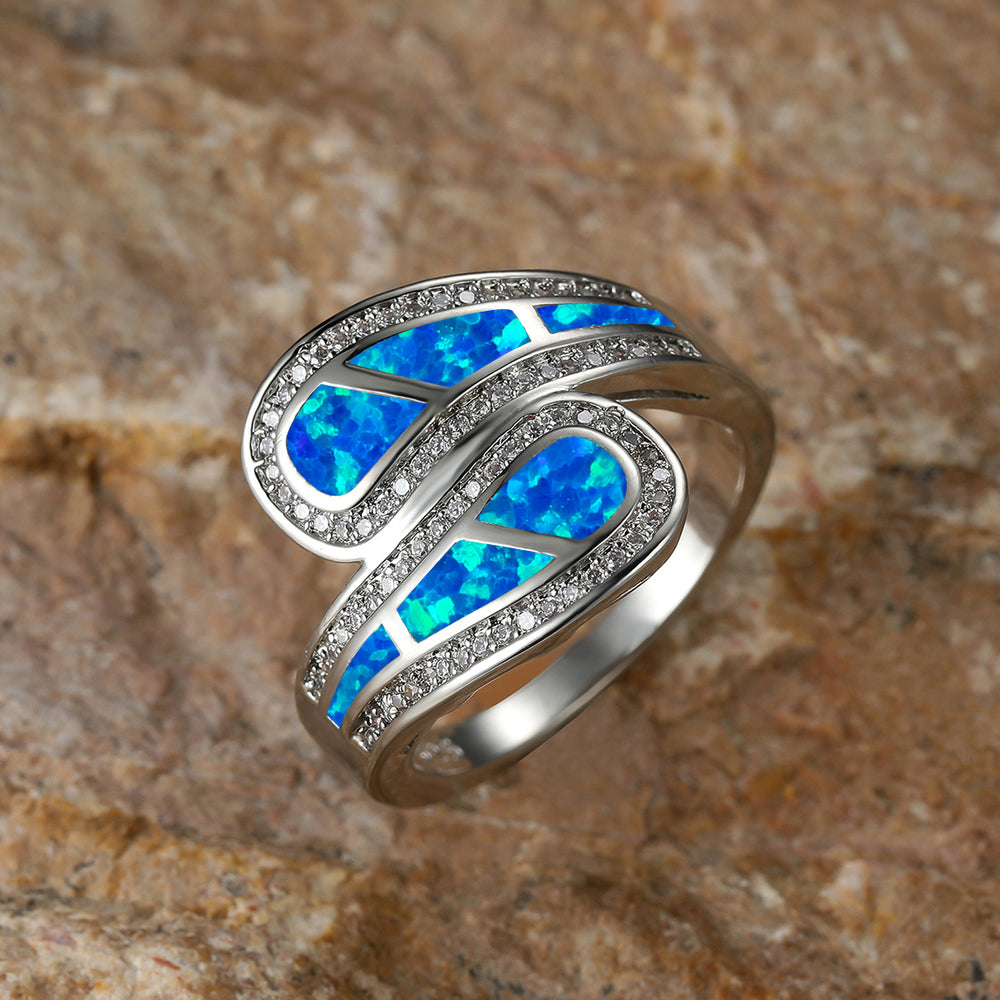 Blue Opal Timeless Wrap Ring