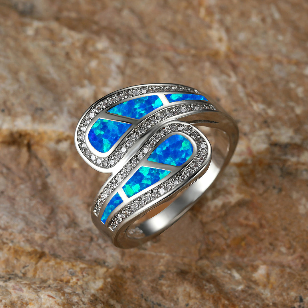 Blue Opal Timeless Wrap Ring