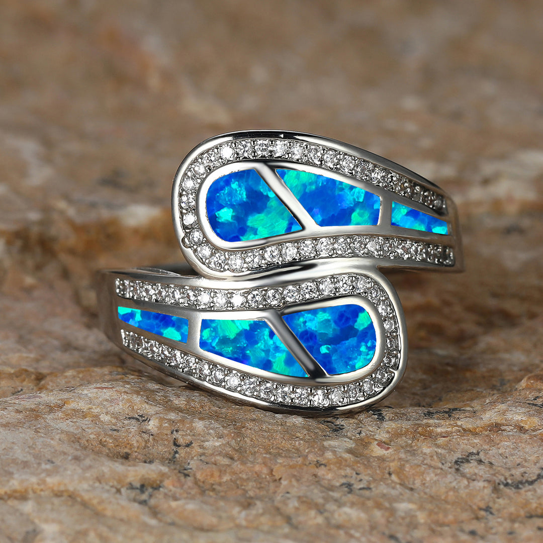 Blue Opal Timeless Wrap Ring