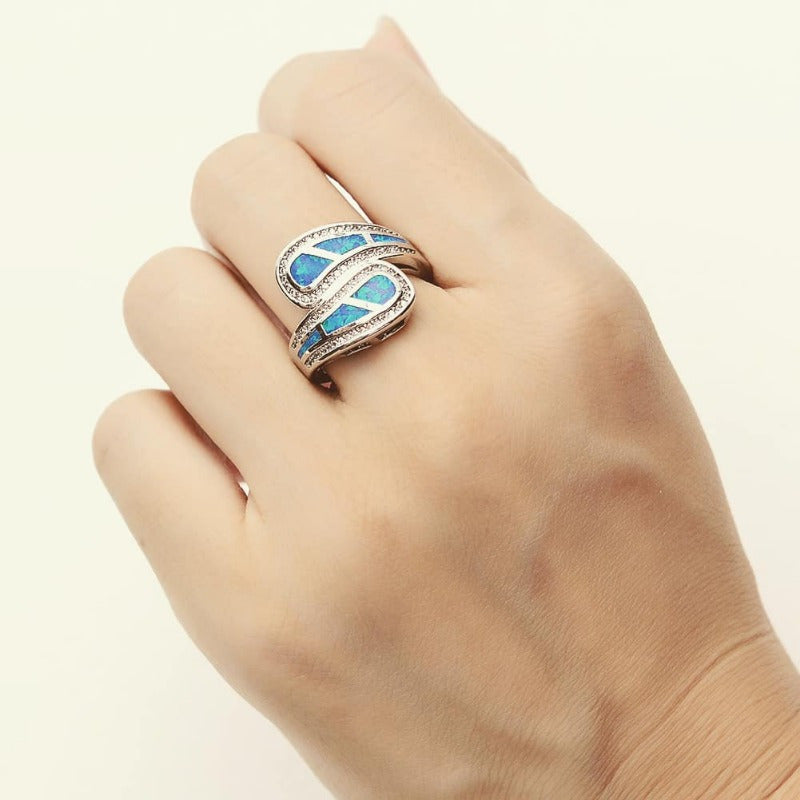 Blue Opal Timeless Wrap Ring