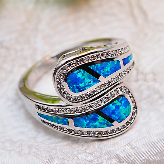 Blue Opal Timeless Wrap Ring