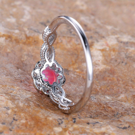 Elegant Pink Opal Promise Ring