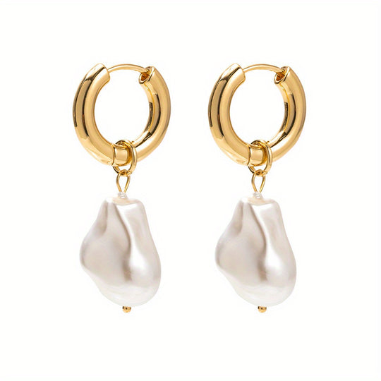 Sleek Pearl Drop Earrings