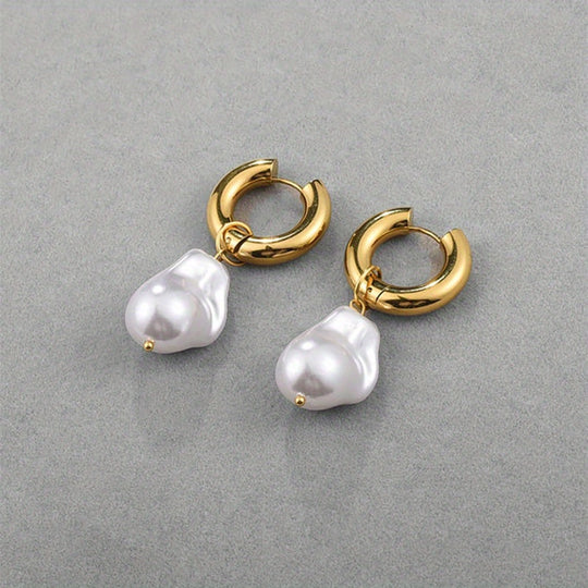Sleek Pearl Drop Earrings