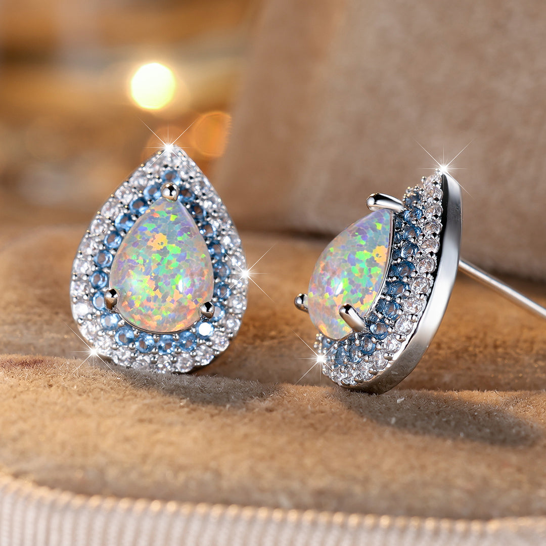 Water Drop Synthetic Opal Earrings