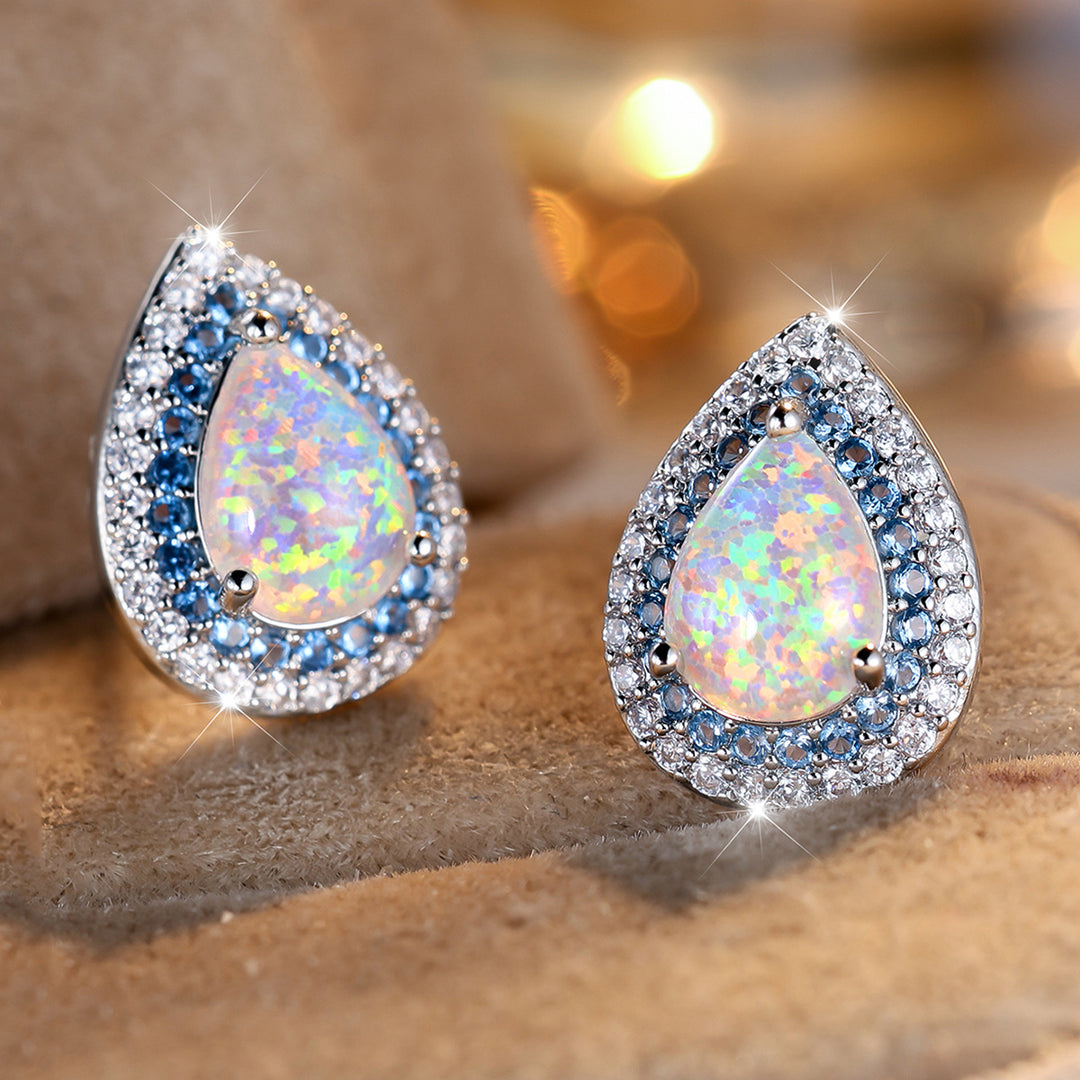 Water Drop Synthetic Opal Earrings