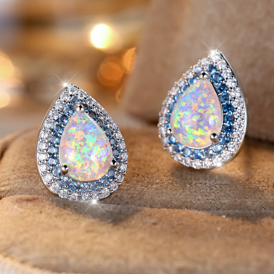 Water Drop Synthetic Opal Earrings