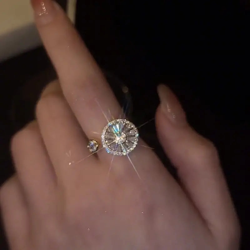 Modern White Zirconia Ring