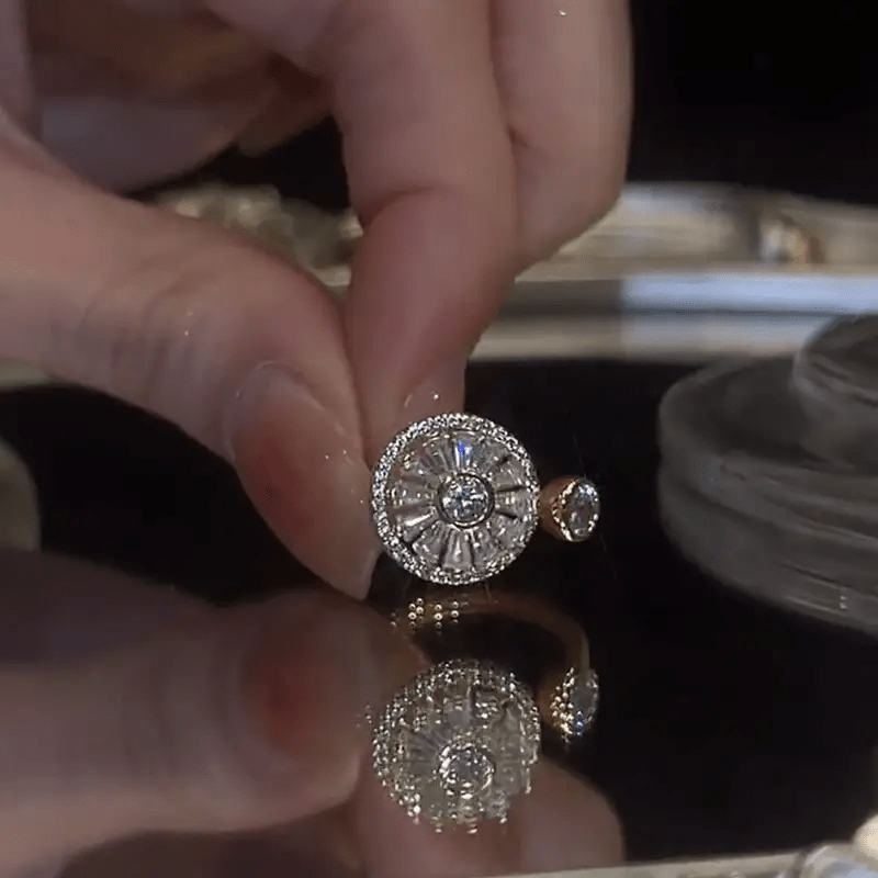 Modern White Zirconia Ring
