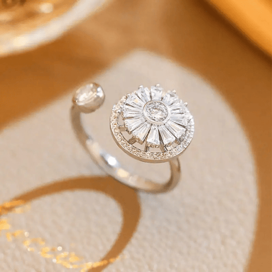 Modern White Zirconia Ring