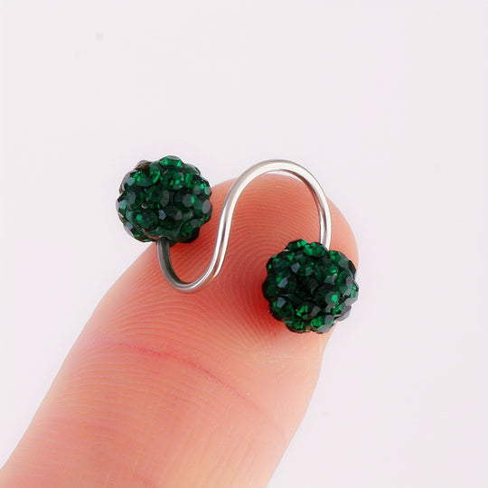 Sparkling Double Sphere Stud Earrings