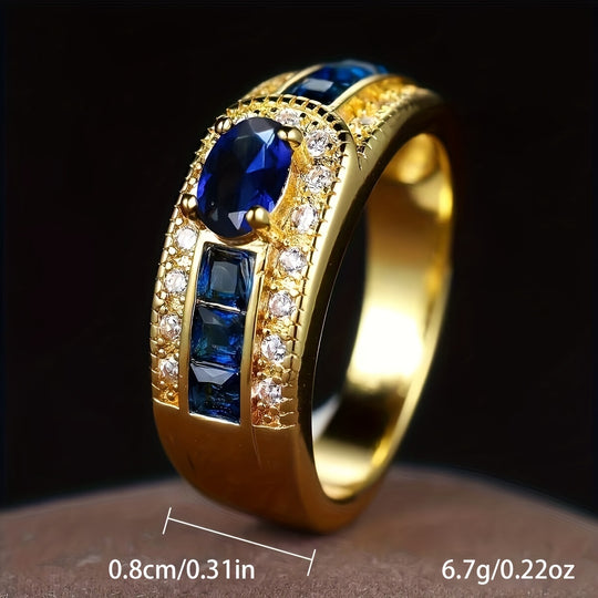 Vibrant Inlaid Zirconia Band Ring