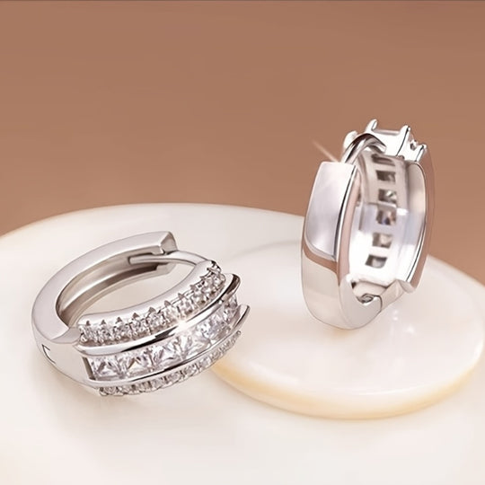 Exquisite Colorful Zirconia Small Circle Earrings