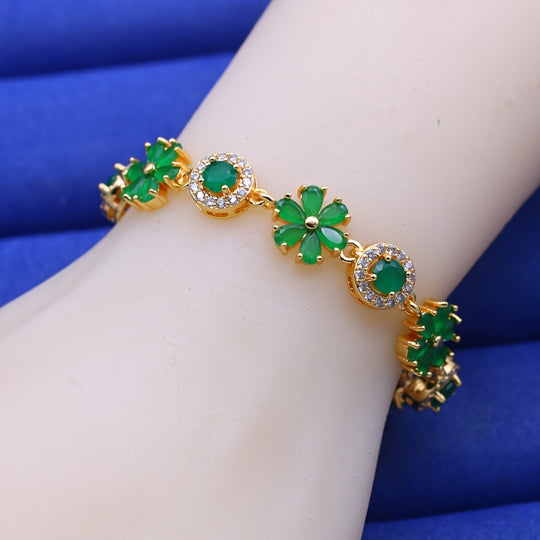 Elegant Flower Link Chain Bracelet