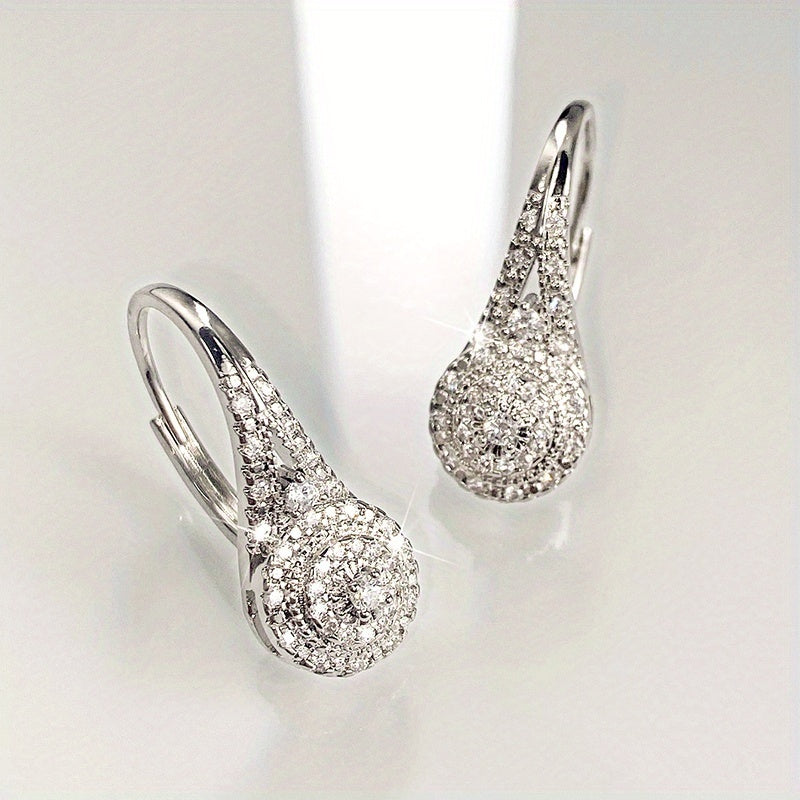 Elegant Cubic Zirconia Drop Earrings