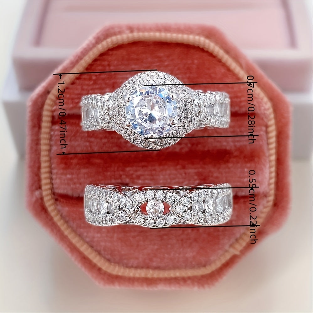 Luxurious Micro Pave Zirconia Ring Set