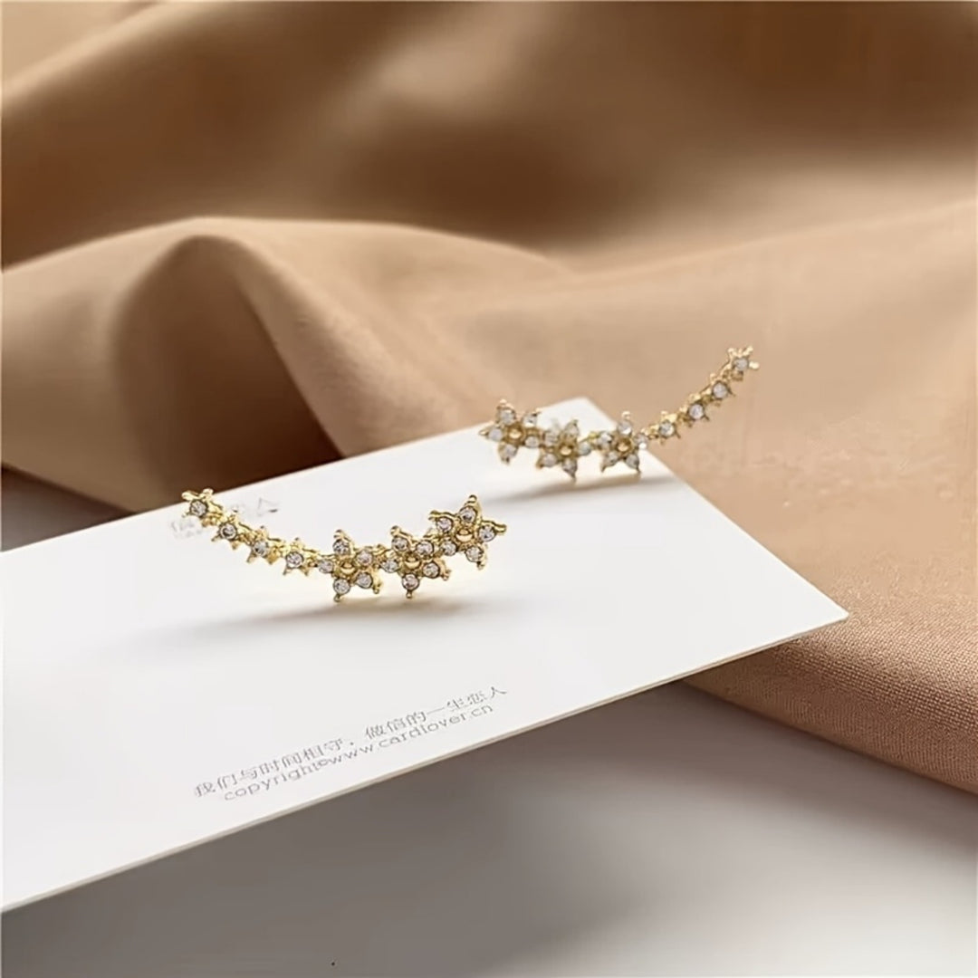 Elegant Floral Rhinestone Earrings