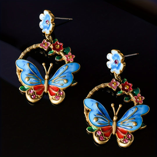 Classic Butterfly Enamel Earrings