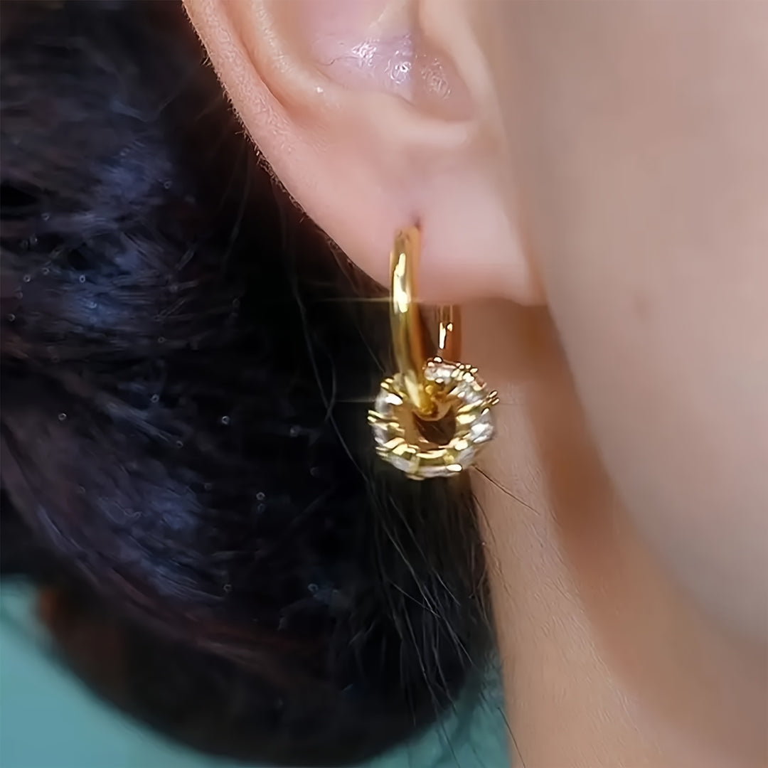 Luxurious Minimalist Zirconia Hoop Earrings