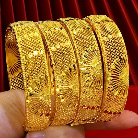 4Pcs Boho Hollow Out Bracelet Set