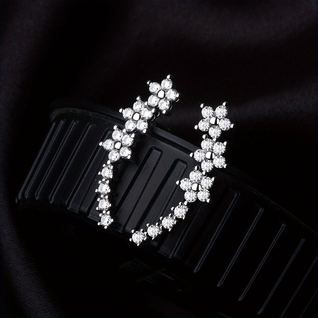 Elegant Floral Rhinestone Earrings