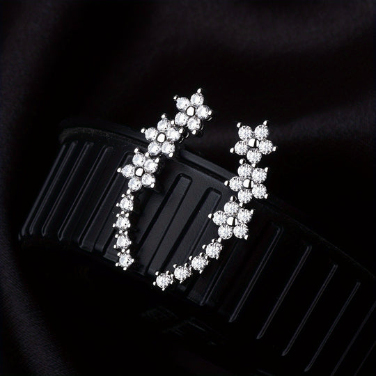 Elegant Floral Rhinestone Earrings