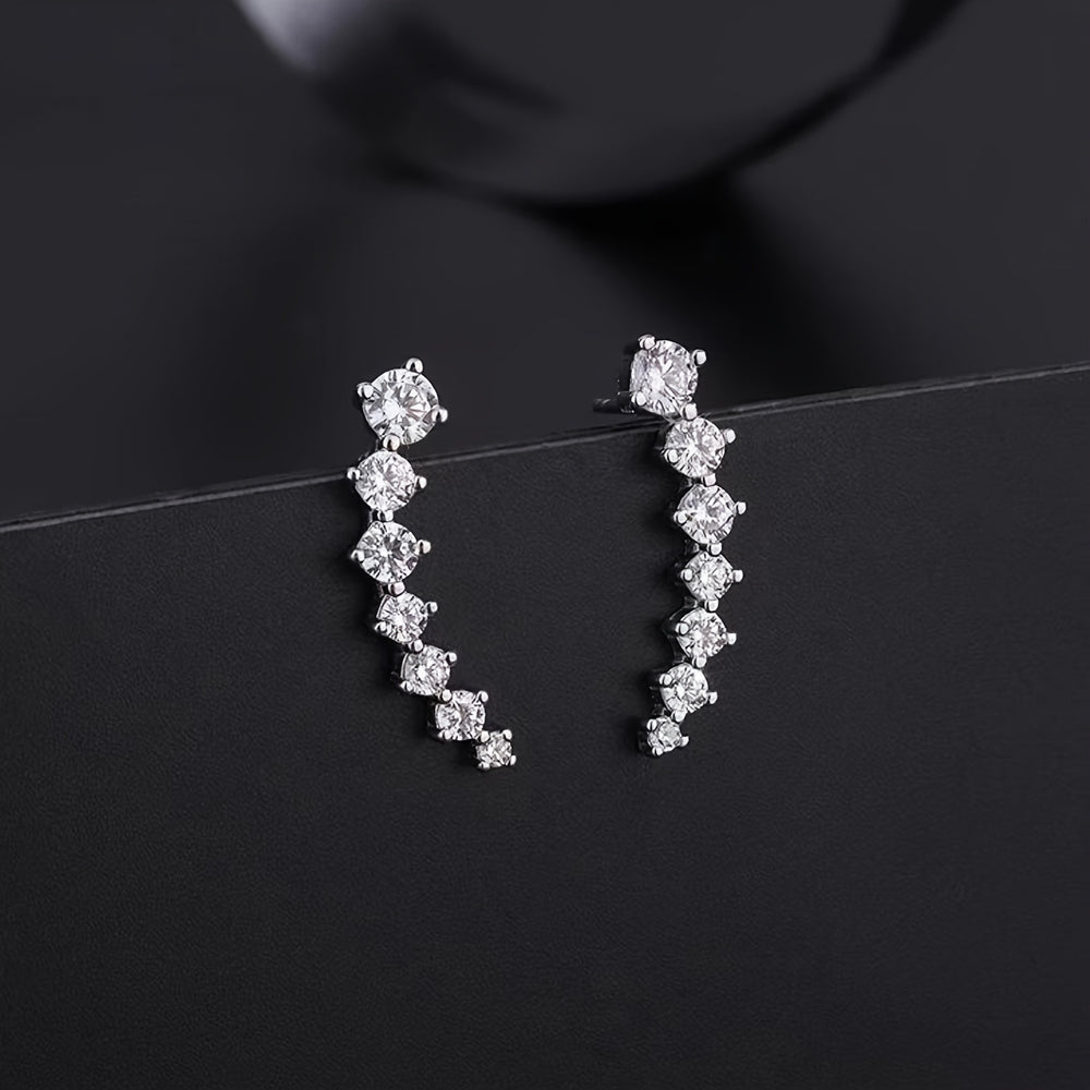 Stylish Seven Stone Design Earrings