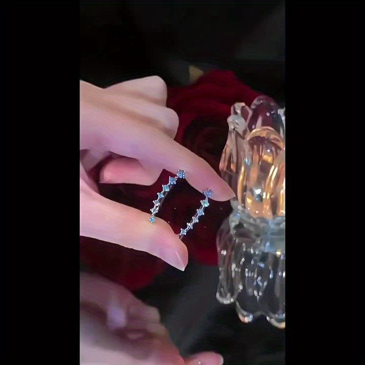 Stylish Seven Stone Design Earrings