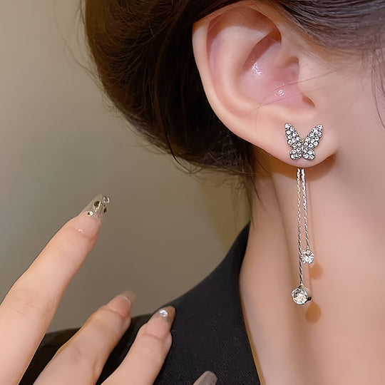 Long Tassel Butterfly Drop Earrings