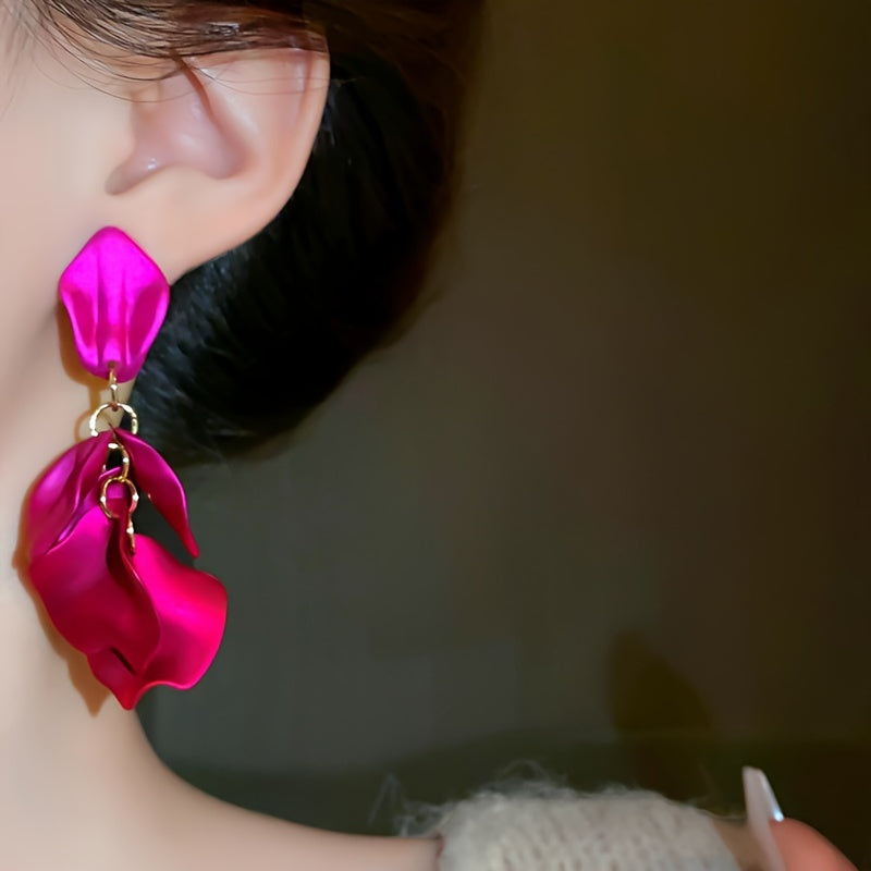 Trendy Elegant Petal Tassel Earrings
