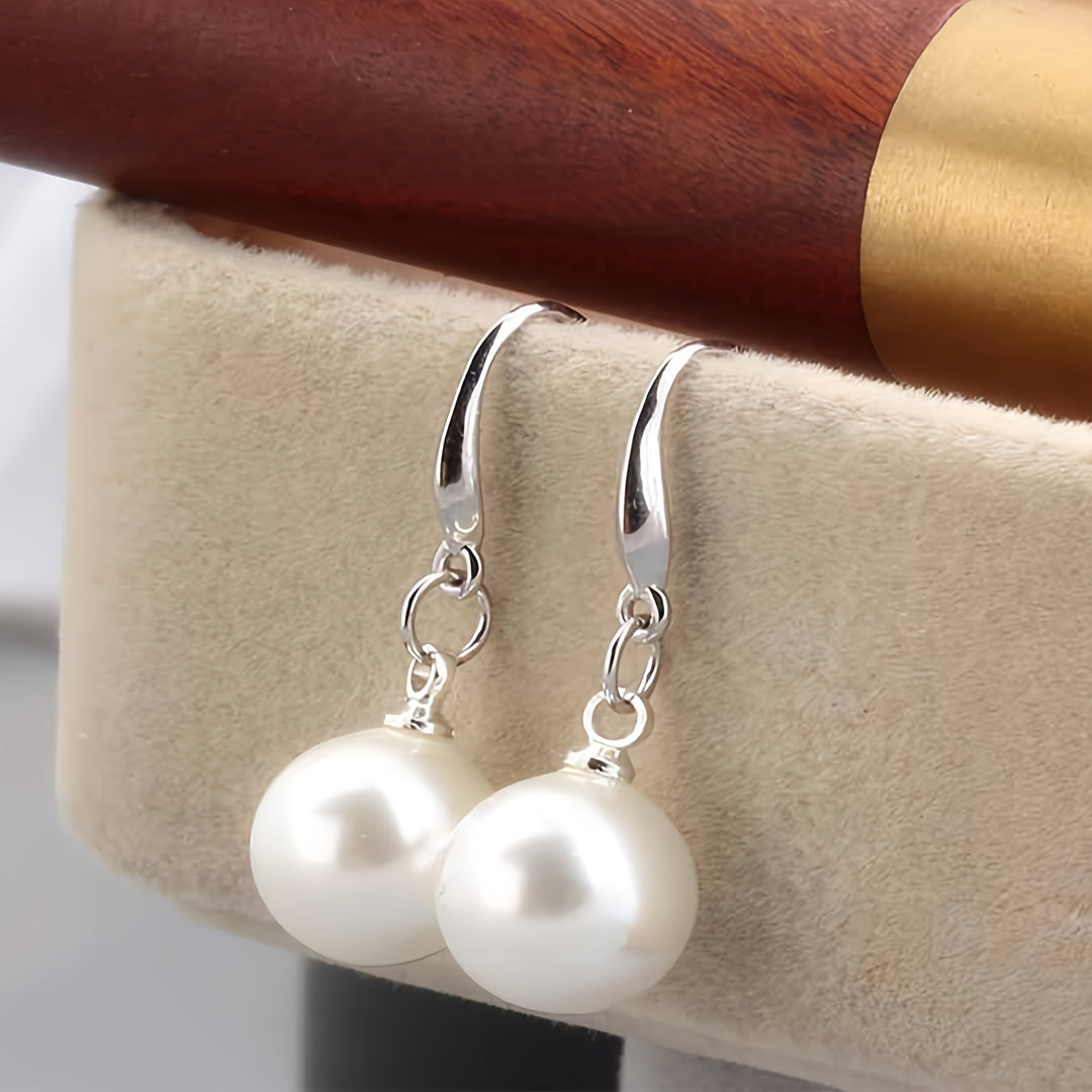 Beautiful White Imitation Pearl Earrings