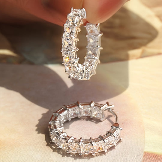 Elegant Women’s Sparkling Square Jewelry