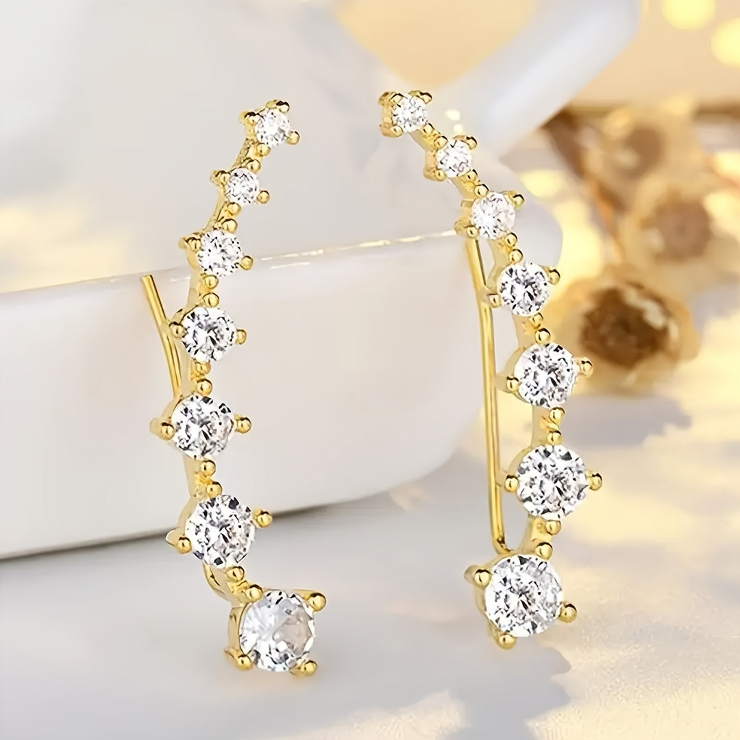 Stylish Seven Stone Design Earrings