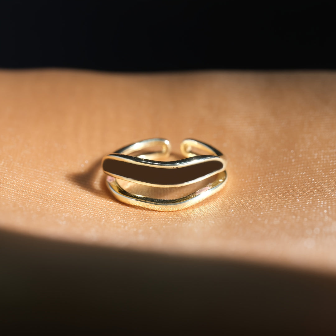 Adjustable Retro Double Layer Open Ring