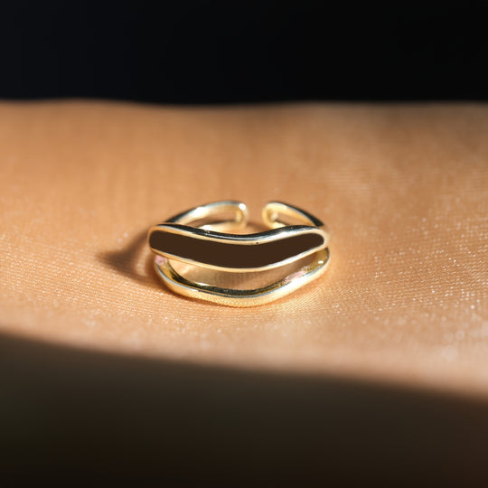 Adjustable Retro Double Layer Open Ring