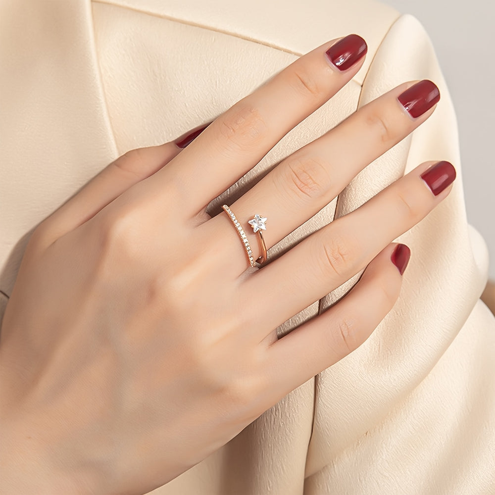 Adjustable Open Star Ring