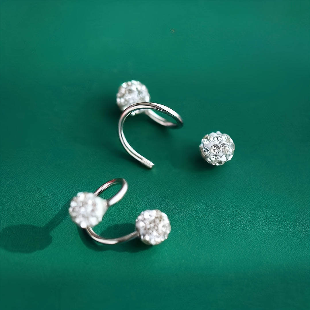 Sparkling Double Sphere Stud Earrings