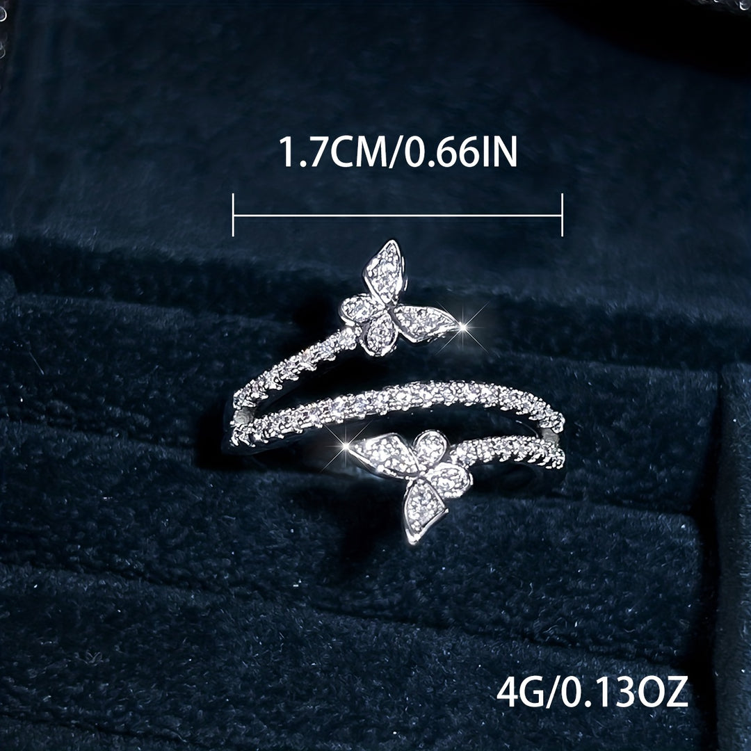 Simple Butterfly Zirconia Ring