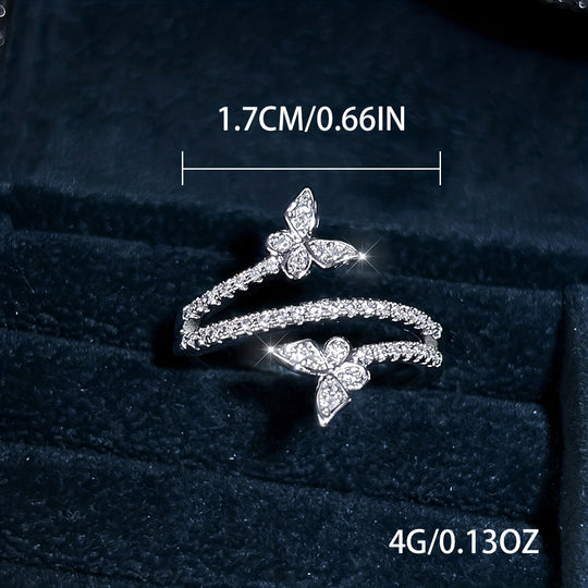Simple Butterfly Zirconia Ring