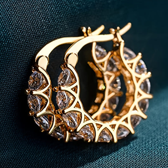 Minimalist Zirconia Hoop Earrings