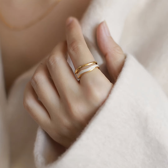 Adjustable Retro Double Layer Open Ring