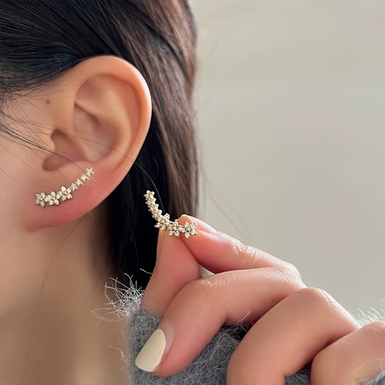 Elegant Floral Rhinestone Earrings
