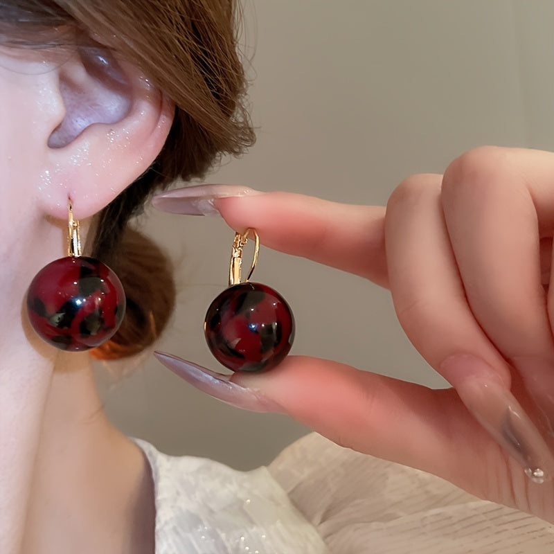 Round Resin Dangle Earrings