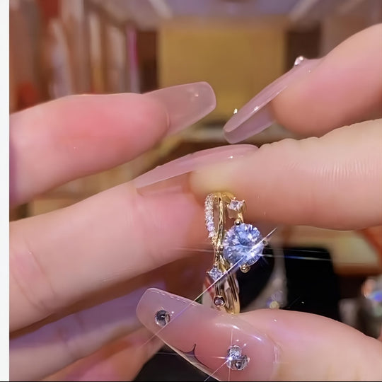 Stylish Adjustable Zirconia Ring